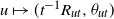 u right arrow from bar left parenthesis t Superscript negative 1 Baseline upper R Subscript u t Baseline comma theta Subscript u t Baseline right parenthesis