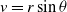 v equals r sine theta