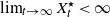 limit Underscript t right arrow normal infinity Endscripts upper X Subscript t Superscript star Baseline less than normal infinity