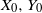 upper X 0 comma upper Y 0