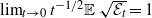 limit Underscript t right arrow 0 Endscripts t Superscript negative 1 divided by 2 Baseline double struck upper E StartRoot script upper E Subscript t Baseline EndRoot equals 1