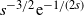 s Superscript negative 3 divided by 2 Baseline normal e Superscript negative 1 divided by left parenthesis 2 s right parenthesis