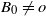 upper B 0 not equals o