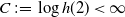 upper C colon equals log h left parenthesis 2 right parenthesis less than normal infinity