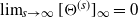limit Underscript s right arrow normal infinity Endscripts left bracket normal upper Theta Superscript left parenthesis s right parenthesis Baseline right bracket Subscript normal infinity Baseline equals 0