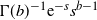normal upper Gamma left parenthesis b right parenthesis Superscript negative 1 Baseline normal e Superscript negative s Baseline s Superscript b minus 1
