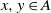 x comma y element of upper A