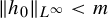 StartMetric h 0 EndMetric Subscript upper L Sub Superscript infinity Baseline less than m