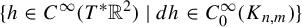 StartSet h element of upper C Superscript infinity Baseline left parenthesis upper T Superscript asterisk Baseline double struck upper R squared right parenthesis vertical bar d h element of upper C 0 Superscript infinity Baseline left parenthesis upper K Subscript n comma m Baseline right parenthesis EndSet