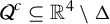 script upper Q Superscript c Baseline subset of or equal to double struck upper R Superscript 4 Baseline minus normal upper Delta
