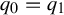 q 0 equals q 1