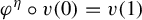 phi Superscript eta Baseline ring v left parenthesis 0 right parenthesis equals v left parenthesis 1 right parenthesis
