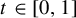 t element of left bracket 0 comma 1 right bracket
