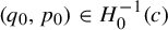 left parenthesis q 0 comma p 0 right parenthesis element of upper H 0 Superscript negative 1 Baseline left parenthesis c right parenthesis