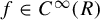 f element of upper C Superscript infinity Baseline left parenthesis upper R right parenthesis