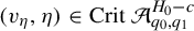 left parenthesis v Subscript eta Baseline comma eta right parenthesis element of upper C r i t script upper A Subscript q 0 comma q 1 Superscript upper H 0 minus c