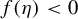 f left parenthesis eta right parenthesis less than 0