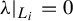 lamda vertical bar Subscript upper L Sub Subscript i Subscript Baseline equals 0