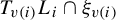 upper T Subscript v left parenthesis i right parenthesis Baseline upper L Subscript i intersection xi Subscript v left parenthesis i right parenthesis