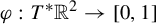phi colon upper T Superscript asterisk Baseline double struck upper R squared right arrow left bracket 0 comma 1 right bracket