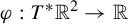 phi colon upper T Superscript asterisk Baseline double struck upper R squared right arrow double struck upper R