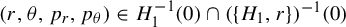 left parenthesis r comma theta comma p Subscript r Baseline comma p Subscript theta Baseline right parenthesis element of upper H 1 Superscript negative 1 Baseline left parenthesis 0 right parenthesis intersection left parenthesis StartSet upper H 1 comma r EndSet right parenthesis Superscript negative 1 Baseline left parenthesis 0 right parenthesis