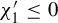 chi prime 1 less than or equals 0