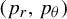left parenthesis p Subscript r Baseline comma p Subscript theta Baseline right parenthesis
