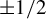 plus or minus 1 divided by 2