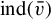 ind left parenthesis v overbar right parenthesis