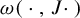 omega left parenthesis dot comma upper J dot right parenthesis