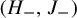 left parenthesis upper H Subscript minus Baseline comma upper J Subscript minus Baseline right parenthesis