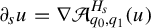 partial differential Subscript s Baseline u equals nabla script upper A Subscript q 0 comma q 1 Superscript upper H Super Subscript s Baseline left parenthesis u right parenthesis