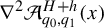 nabla squared script upper A Subscript q 0 comma q 1 Superscript upper H plus h Baseline left parenthesis x right parenthesis