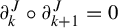 partial differential kJ ring partial differential plus plus k 1 upper J equals 0