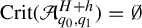 upper C r i t left parenthesis script upper A Subscript q 0 comma q 1 Superscript upper H plus h Baseline right parenthesis equals normal empty set