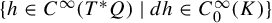 StartSet h element of upper C Superscript infinity Baseline left parenthesis upper T Superscript asterisk Baseline upper Q right parenthesis vertical bar d h element of upper C 0 Superscript infinity Baseline left parenthesis upper K right parenthesis EndSet