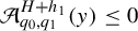 script upper A Subscript q 0 comma q 1 Superscript upper H plus h 1 Baseline left parenthesis y right parenthesis less than or equals 0