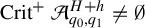 upper C r i t Superscript plus Baseline script upper A Subscript q 0 comma q 1 Superscript upper H plus h Baseline not equals normal empty set