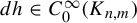 d h element of upper C 0 Superscript infinity Baseline left parenthesis upper K Subscript n comma m Baseline right parenthesis