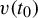v left parenthesis t 0 right parenthesis