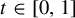 t element of left bracket 0 comma 1 right bracket