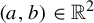 left parenthesis a comma b right parenthesis element of double struck upper R squared