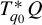 upper T Subscript q 0 Superscript asterisk Baseline upper Q