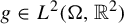 g element of upper L squared left parenthesis normal upper Omega comma double struck upper R squared right parenthesis