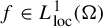 f element of upper L Subscript loc Superscript 1 Baseline left parenthesis normal upper Omega right parenthesis