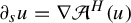 partial differential Subscript s Baseline u equals nabla script upper A Superscript upper H Baseline left parenthesis u right parenthesis