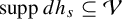 supp d h Subscript s Baseline subset of or equal to script upper V