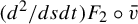 left parenthesis d squared divided by d s d t right parenthesis upper F 2 ring v overbar
