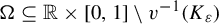 normal upper Omega subset of or equal to double struck upper R times left bracket 0 comma 1 right bracket minus v Superscript negative 1 Baseline left parenthesis upper K Subscript epsilon Baseline right parenthesis
